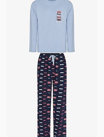 Pyjama homme aurora station à motif géométrique, manches longues penti