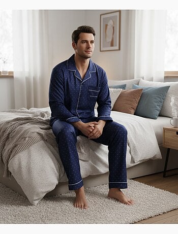 Pyjama Homme Hiver Polaire boutonné C2529