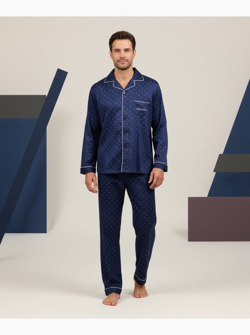 Pyjama Homme Hiver Polaire boutonné C2529 - Kiabi