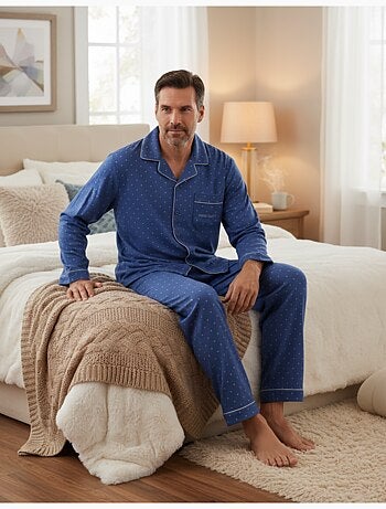 Pyjama Homme Hiver Polaire boutonné C2529