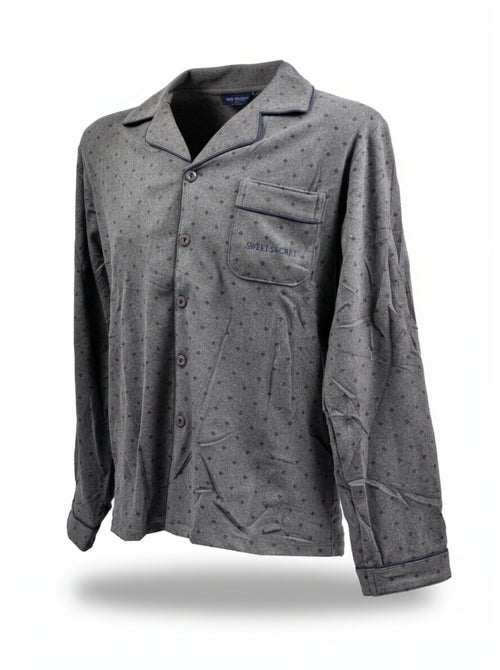 Pyjama Homme Hiver Polaire boutonné C2529 - Kiabi