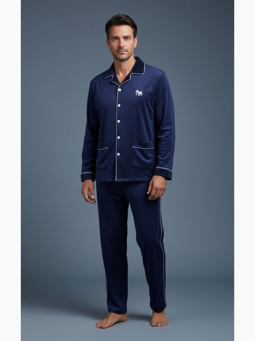Pyjama Homme Hiver Polaire boutonné C2530 - Kiabi