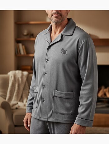 Pyjama Homme Hiver Polaire boutonné C2530