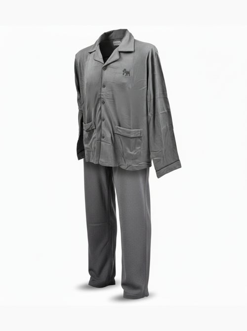Pyjama Homme Hiver Polaire boutonné C2530 - Kiabi