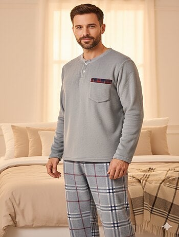 Pyjama Homme Hiver Polaire Doux 7008 ECOSSAIS Pack de 2