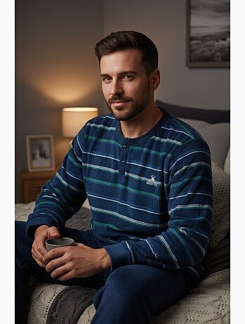 Pyjama Homme Hiver Polaire Doux ADVENTURE J2565