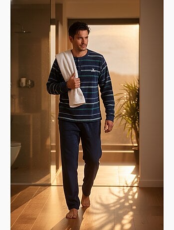 Pyjama Homme Hiver Polaire Doux ADVENTURE J2565