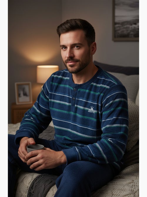 Pyjama Homme Hiver Polaire Doux ADVENTURE J2565 - Kiabi