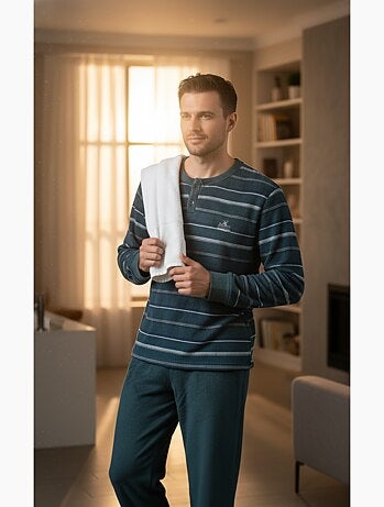 Pyjama Homme Hiver Polaire Doux ADVENTURE J2565