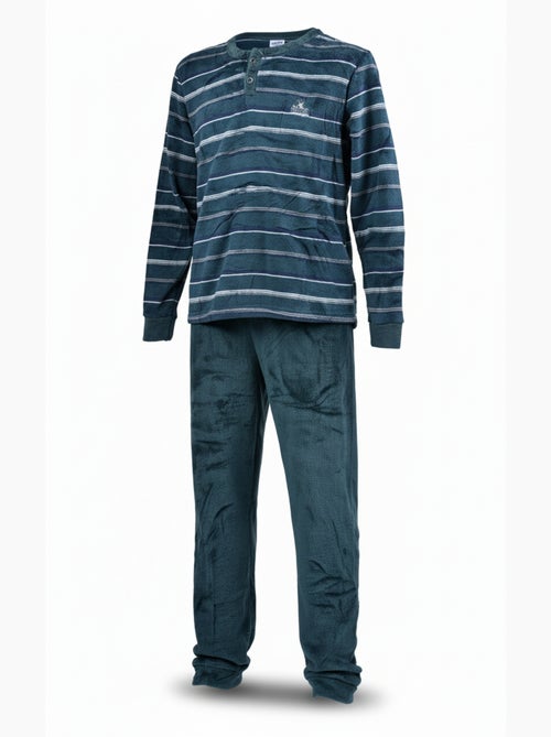 Pyjama Homme Hiver Polaire Doux ADVENTURE J2565 - Kiabi