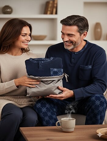 Pyjama Homme Hiver Polaire Doux imprimé LOSANGE