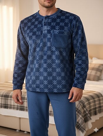 Pyjama Homme Hiver Polaire Doux imprimé LOSANGE