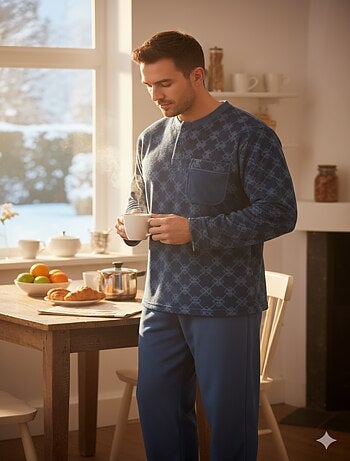 Pyjama Homme Hiver Polaire Doux imprimé LOSANGE