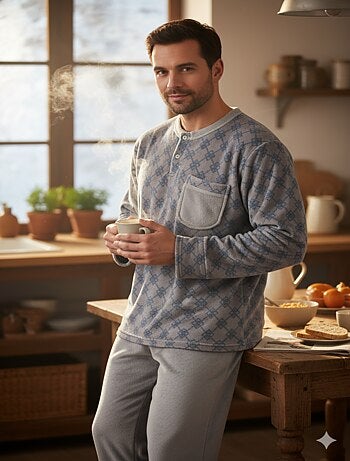 Pyjama Homme Hiver Polaire Doux imprimé LOSANGE