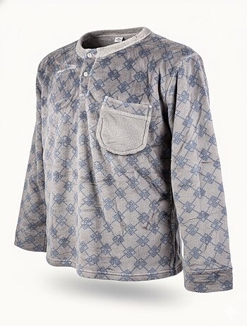 Pyjama Homme Hiver Polaire Doux imprimé LOSANGE Pack de 2