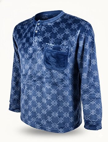 Pyjama Homme Hiver Polaire Doux imprimé LOSANGE Pack de 2