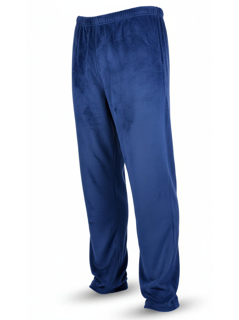 Pyjama Homme Hiver Polaire Doux RAYURE Z2654 Bleu marine - Kiabi