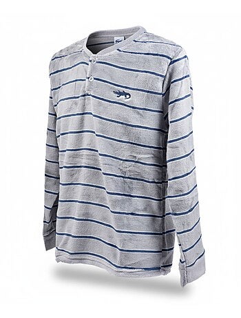 Pyjama Homme Hiver Polaire Doux RAYURE Z2654