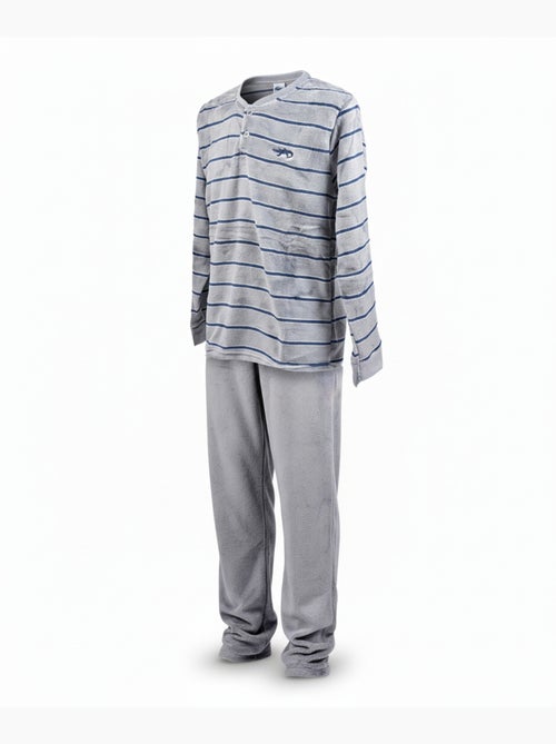 Pyjama Homme Hiver Polaire Doux RAYURE Z2654 - Kiabi
