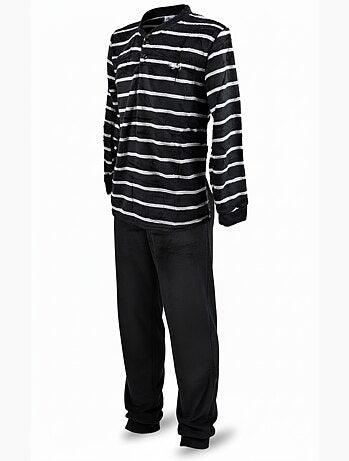 Pyjama Homme Hiver Polaire Doux RAYURE Z2654