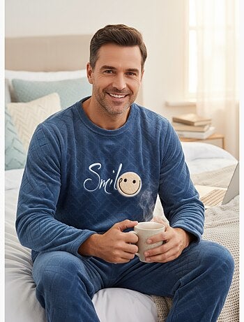 Pyjama Homme Hiver Polaire Doux SMILE