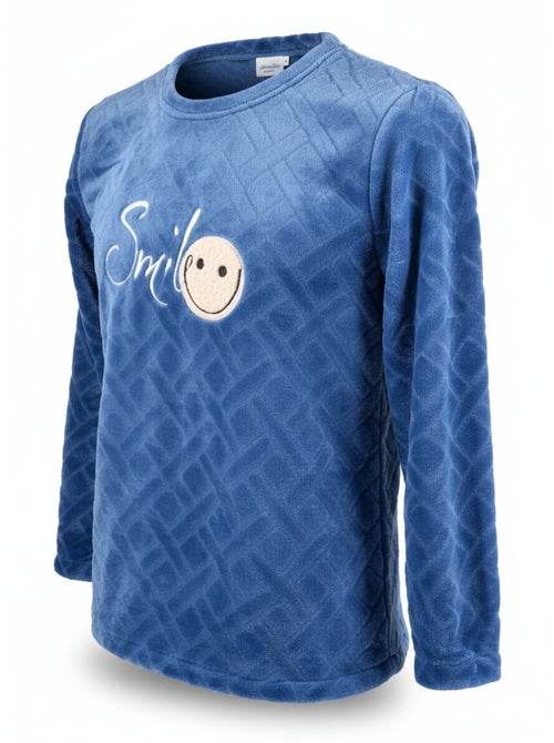 Pyjama Homme Hiver Polaire Doux SMILE - Kiabi
