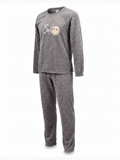 Pyjama Homme Hiver Polaire Doux SMILE Pack de 2 - Kiabi