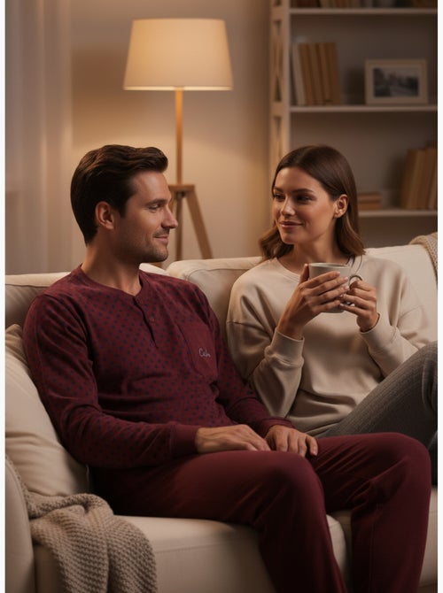 Pyjama Homme Hiver Polaire Premium CALM Z2550 - Kiabi