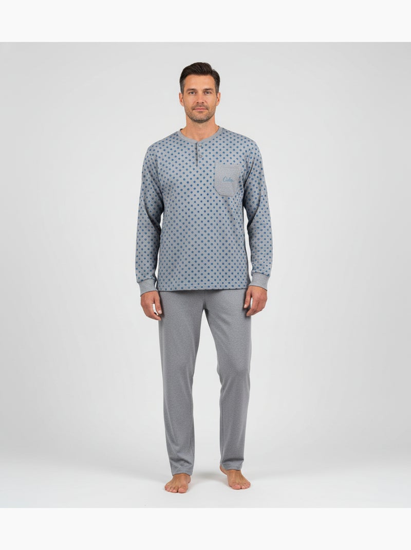 Pyjama Homme Hiver Polaire Premium CALM Z2550 Gris - Kiabi