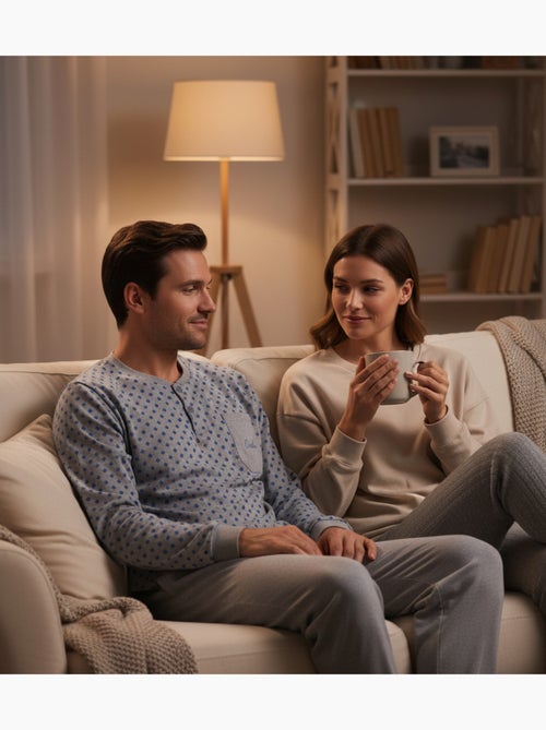 Pyjama Homme Hiver Polaire Premium CALM Z2550 - Kiabi