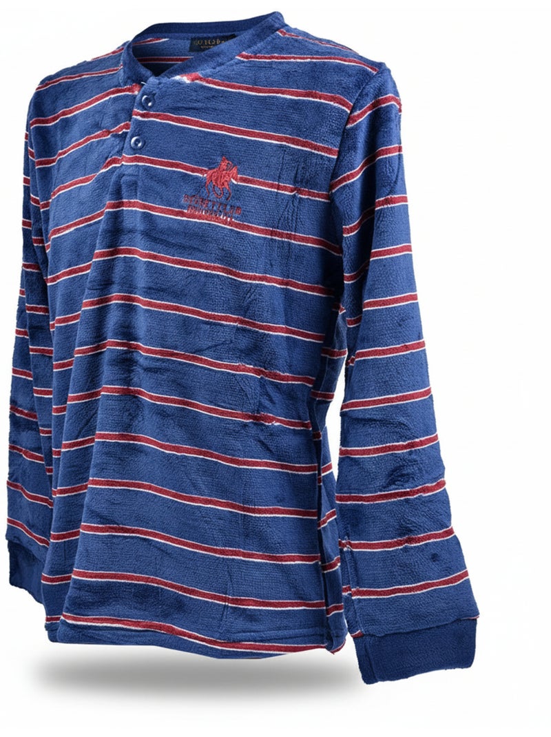 Pyjama Homme Hiver Polaire SECRET CLUB Z2653 Bleu marine - Kiabi