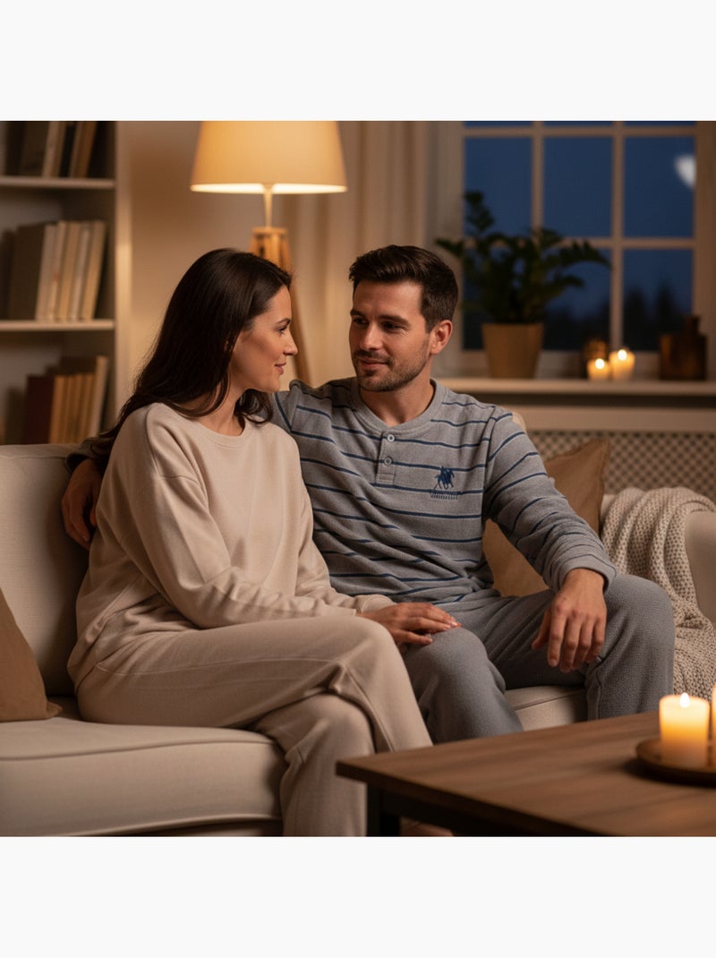 Pyjama Homme Hiver Polaire SECRET CLUB Z2653 Gris - Kiabi