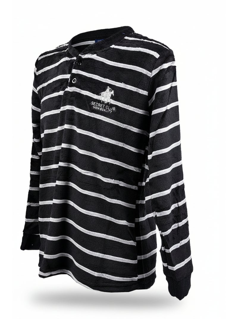 Pyjama Homme Hiver Polaire SECRET CLUB Z2653 Noir - Kiabi