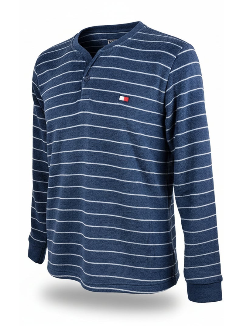 Pyjama Homme Hiver Polaire ULTRA Doux Z2655 Bleu marine - Kiabi