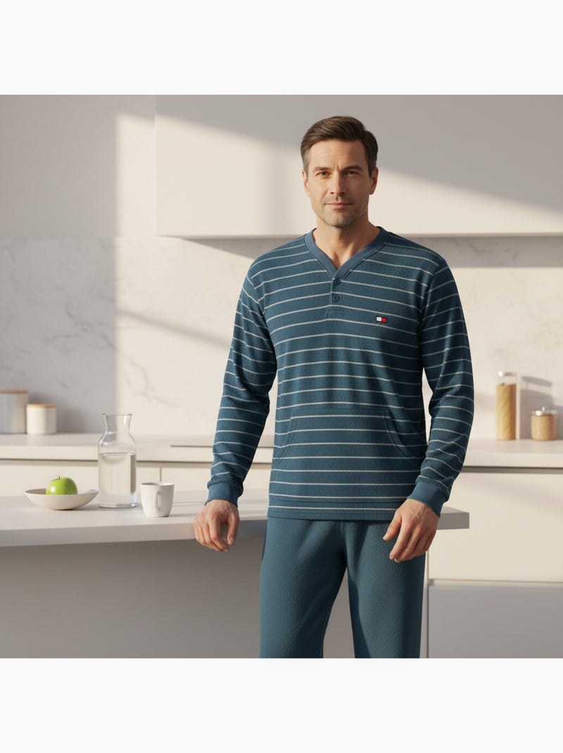 Pyjama Homme Hiver Polaire ULTRA Doux Z2655 Vert kaki - Kiabi