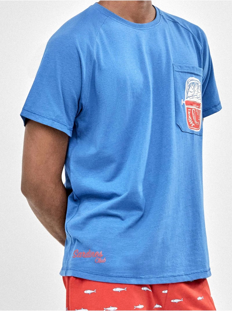 Pyjama homme imprimé marine Bleu - Kiabi