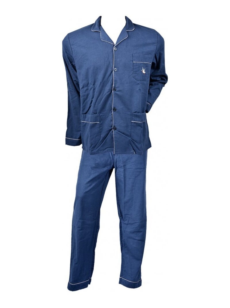 Pyjama Homme Long CHEVIGNON Boutonné Bleu marine - Kiabi