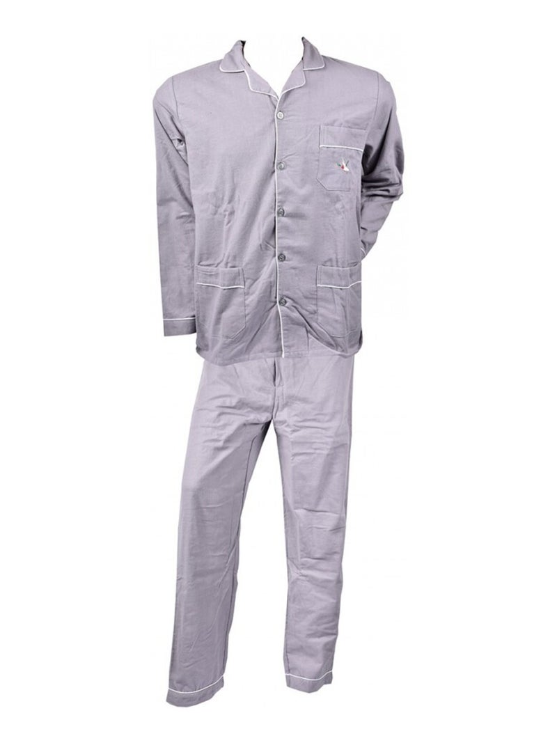 Pyjama Homme Long CHEVIGNON Boutonné Gris - Kiabi