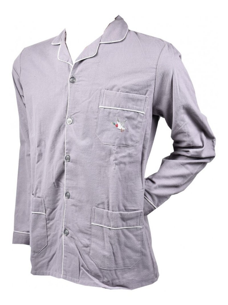 Pyjama Homme Long CHEVIGNON Boutonné Gris - Kiabi