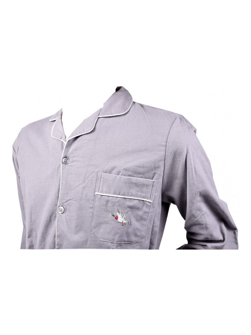 Pyjama Homme Long CHEVIGNON Boutonné Gris - Kiabi