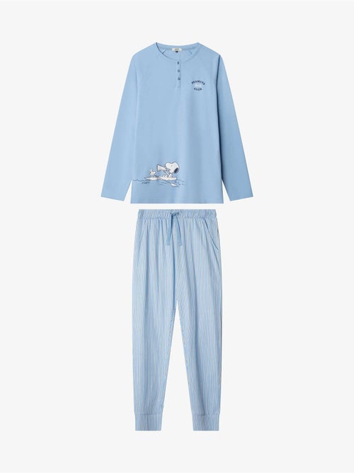 Pyjama homme long de snoopy en interlock - Kiabi Pyjama homme long de snoopy en interlock - Kiabi