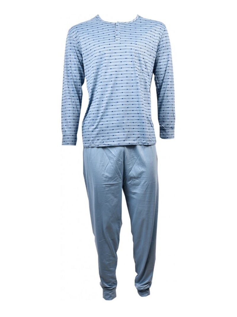 Pyjama Homme Long Eco Bleu - Kiabi