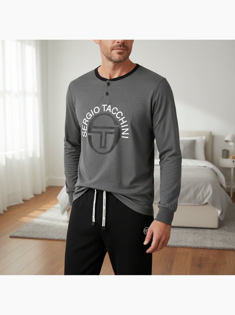 Pyjama Homme Long Sergio Tacchini Bleu anthracite - Kiabi