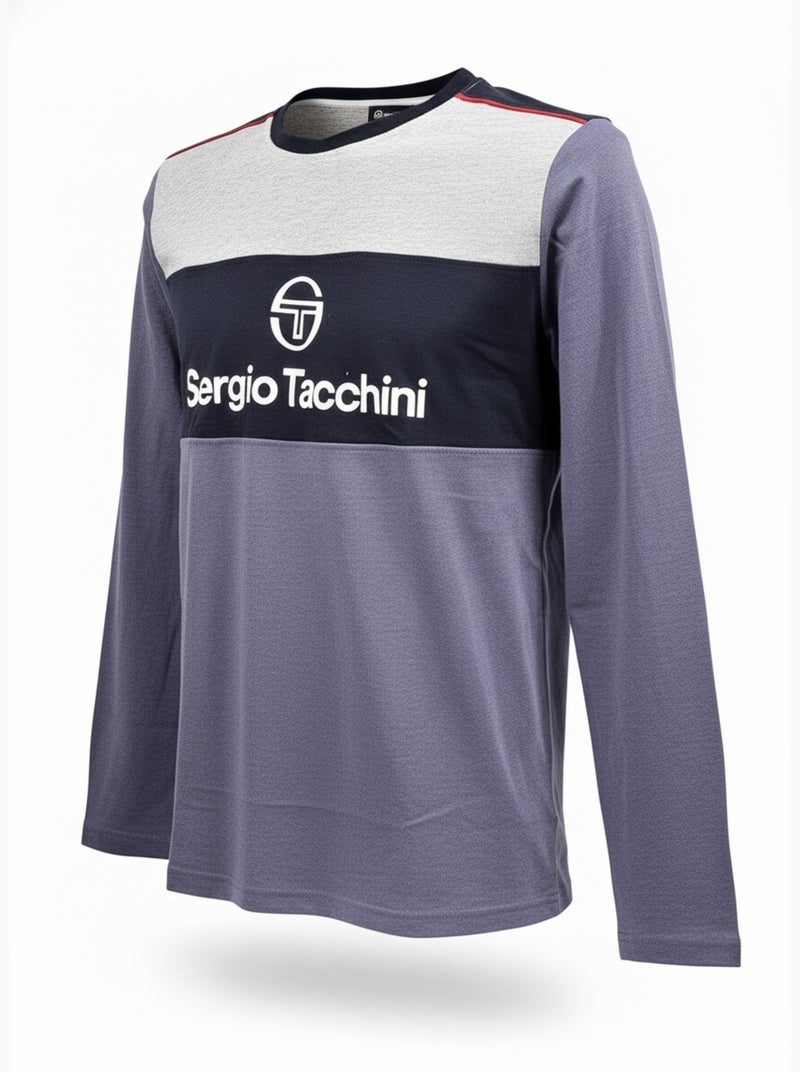 Pyjama Homme Long Sergio Tacchini Bleu Gris Noir - Kiabi