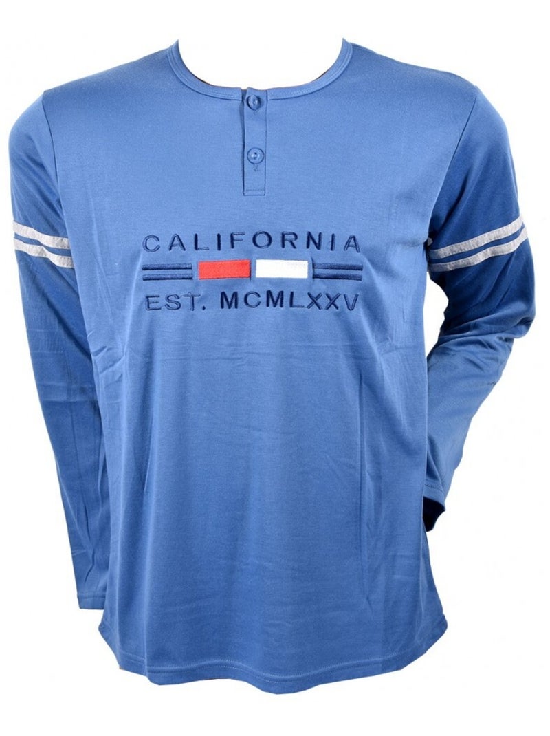 Pyjama Homme Long SWEET SECRET Bleu - Kiabi