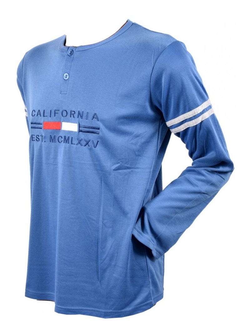 Pyjama Homme Long SWEET SECRET Bleu - Kiabi