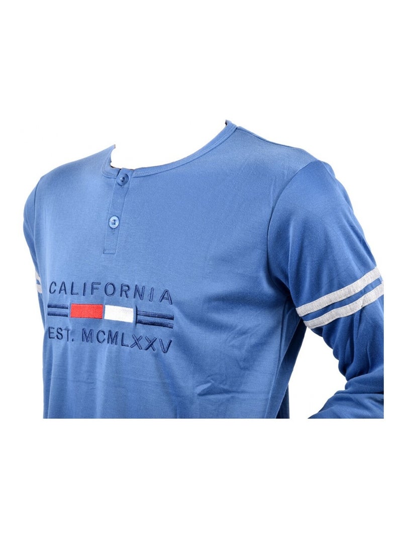 Pyjama Homme Long SWEET SECRET Bleu - Kiabi