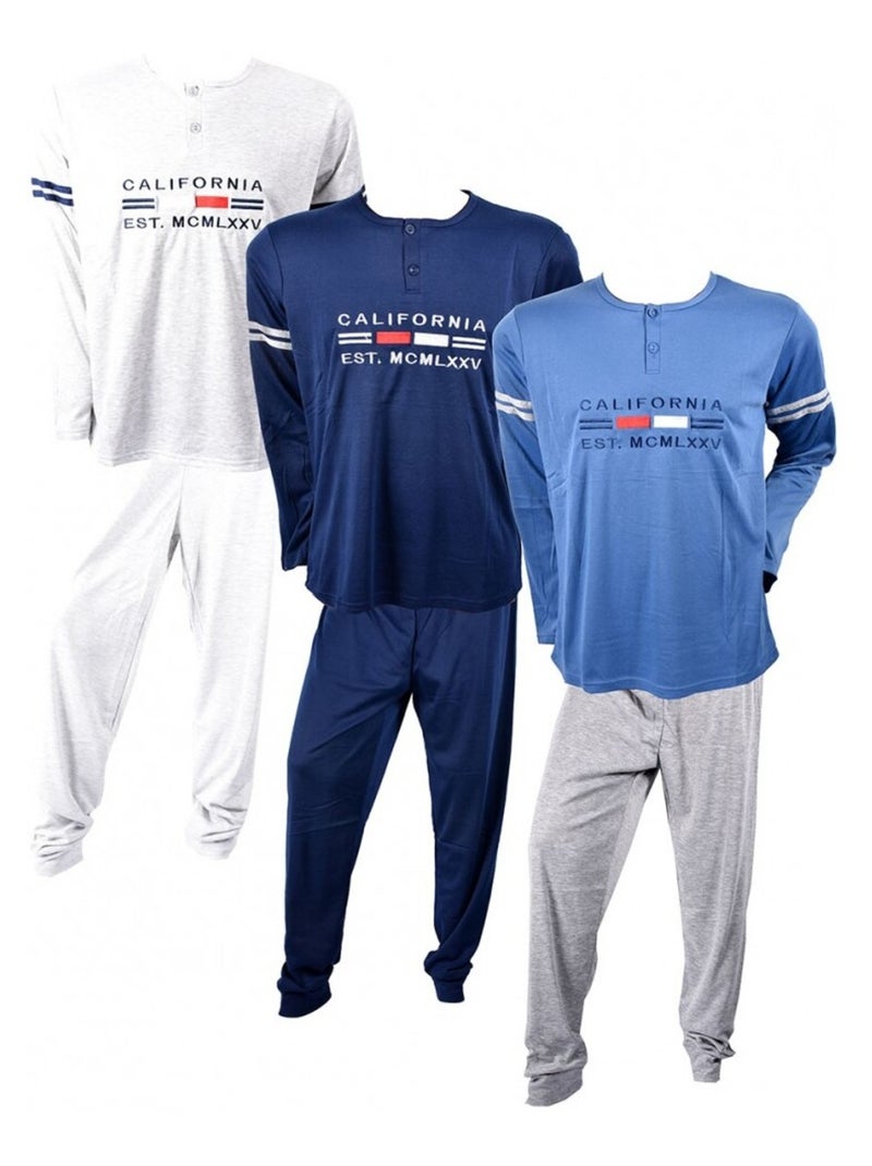 Pyjama Homme Long SWEET SECRET Bleu - Kiabi