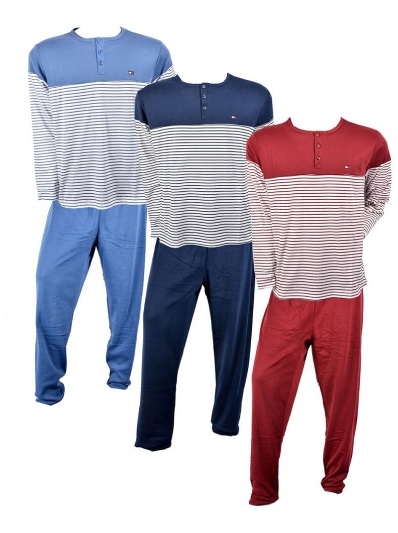 Pyjama Homme Long SWEET SECRET Bleu - Kiabi