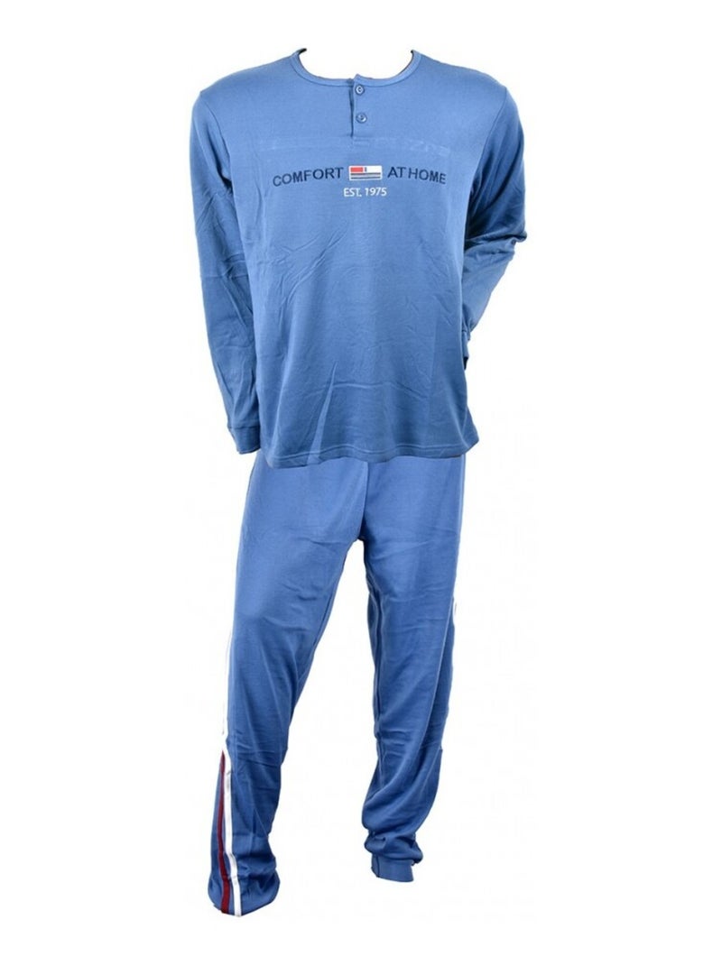 Pyjama Homme Long SWEET SECRET Bleu - Kiabi
